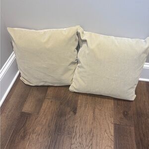 Pair of 20” Frontgate Beige Throw Pillows